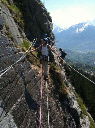  Vía ferramarra en Chamonix